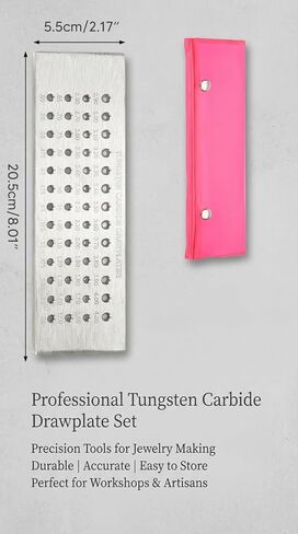 Wire Drawplate, 0.26-4.10mm 52 Round Hole Tungsten Carbide Draw Plate, Portable Jewelry Making Tools, Rolling Mille for Jewelry in Saudi Arabia