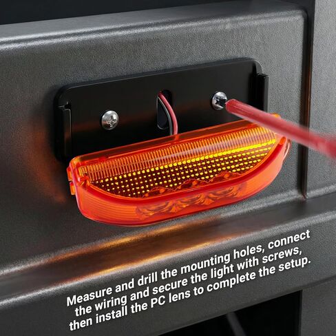 TMH 4Pcs 3.9 Inch (2 Amber + 2 Red) 3LED Truck Trailer Front Rear LED Clearance Rectangle Running Light Surface Mounted LED Marker Light for RV Truck Trailer Boat Bus UTE UTV 12V DC in Kuwait
