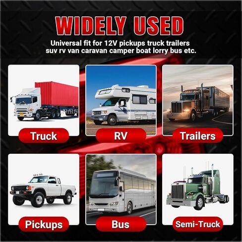 TMH 4Pcs 3.9 Inch (2 Amber + 2 Red) 3LED Truck Trailer Front Rear LED Clearance Rectangle Running Light Surface Mounted LED Marker Light for RV Truck Trailer Boat Bus UTE UTV 12V DC in Kuwait