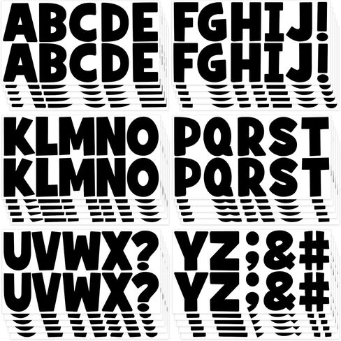 320 PCS 30 Sheets Letter Stickers Large Bulletin Board Letters 2.5 Inch Vinyl Self Adhesive Alphabet Stickers for Classroom Decor Bulletin Board Education Poster Board Crafts Home Party Decor (Black) in Saudi Arabia
