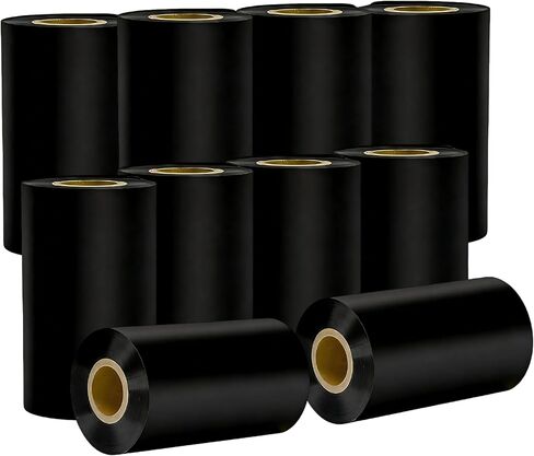 4.33'' x 984' Black Thermal Transfer Ribbons, HUOJI 110mm x 300m Barcode Thermal Label Printer Ribbon, 1'' Core for Zebra, TSC, GoDex, Citizen(10 Rolls) in Saudi Arabia
