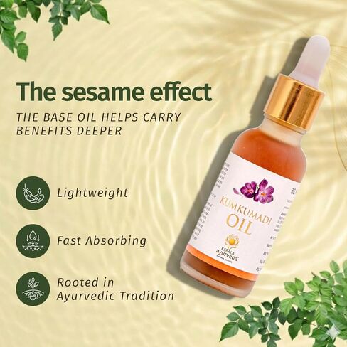 Kerala Ayurveda Kumkumadi Face Oil for Glowing & Radiant Skin - 1 Fl Oz | Manjishtha and Saffron Rich | Skin Rejuvenating Serum | Facial Moisturizer for Radiant Glow in Saudi Arabia