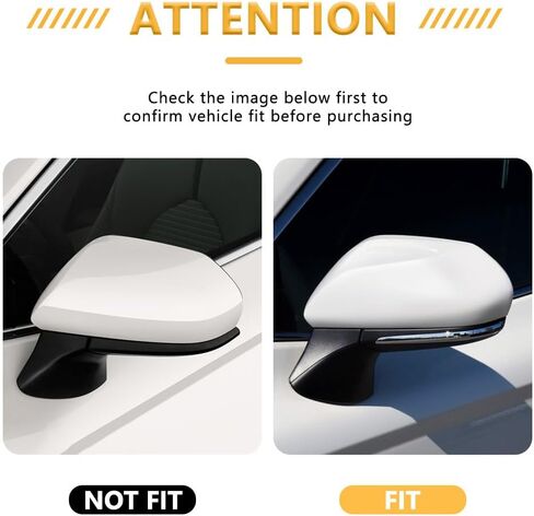 Rearview Mirror Caps Fitment for Toyota Camry 2018-2025 2PCS-Set (Gloss Black - Original, For Camry 2018-2025) in Saudi Arabia