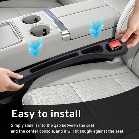 Car Seat Gap Filler Organizer for Tesla Model 3 Model Y Juniper/Highland 2026 2025 2024-2016 Plug with Storage Slot Strip No-Drop Seat Side Gap with Phone Holder - 2 Pack in Saudi Arabia