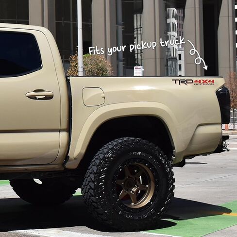 GRITKULTURE ملصقات الفينيل الجرافيك TRD 4x4 القابلة للإزالة على الطرق الوعرة من الفينيل 2 حزمة للسائقين والركاب الجانب العالمي تاكوما وتندرا، استبدال 4 عداء مع ممسحة سهلة التركيب (أحمر) in Kuwait
