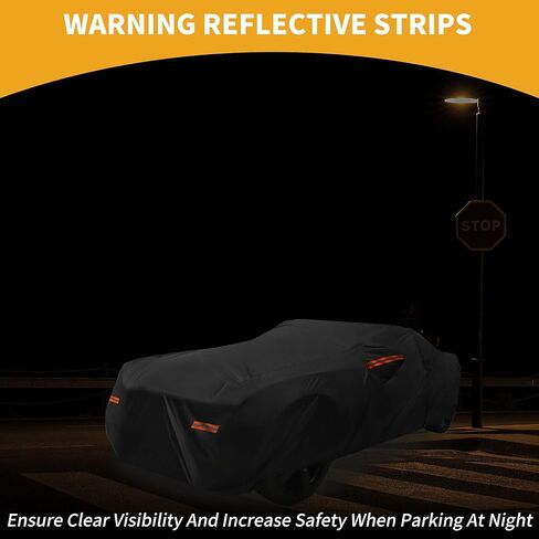 Car Cover Waterproof All Weather Sun Rain Protection Full Exterior Cover for Chevrolet Camaro Black with Left Side Zippers in Kuwait