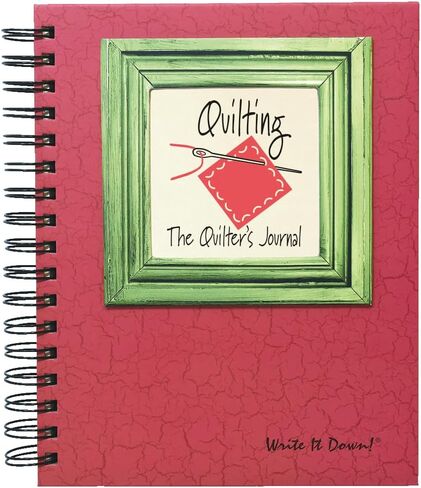 سلسلة Write it Down من Journals Unlimited، Guided Journal، Quilting، The Quilter's Journal، الحجم الكامل 7.5 × 9، غطاء صلب أحمر، صنع في الولايات المتحدة الأمريكية in Kuwait