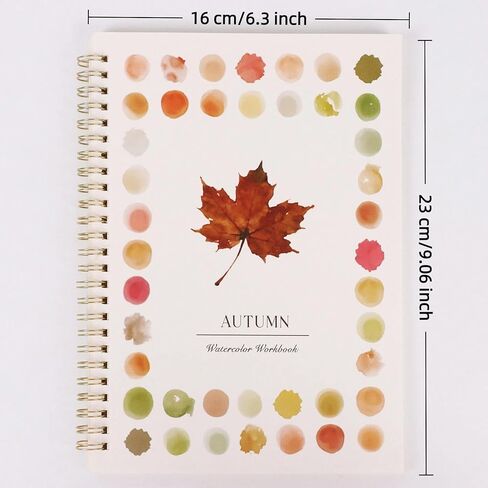 Beautiful Watercolor Workbook for Beginners - Relaxing & Easy to Paint Water Coloring Book with Floral Designs on Premium Paper - Perfect for Gifting to Spark Creativity & Joy for Adults (Maple leave) in Kuwait