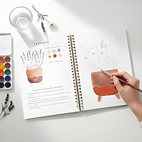 Beautiful Watercolor Workbook for Beginners - Relaxing & Easy to Paint Water Coloring Book with Floral Designs on Premium Paper - Perfect for Gifting to Spark Creativity & Joy for Adults (Maple leave) in Kuwait