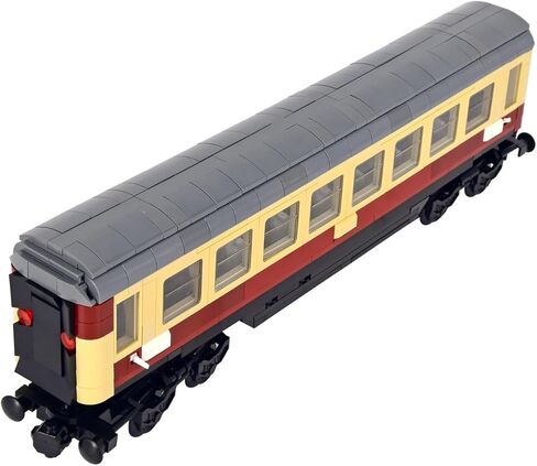 Train Building Block Rail Car Kit Single Carriage Expansion, Compatible with All Major Brands for MOC Trains in Saudi Arabia