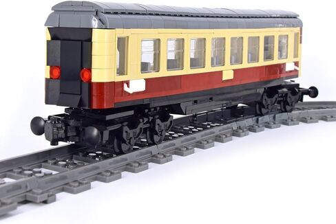 Train Building Block Rail Car Kit Single Carriage Expansion, Compatible with All Major Brands for MOC Trains in Saudi Arabia