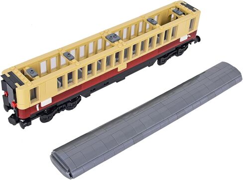 Train Building Block Rail Car Kit Single Carriage Expansion, Compatible with All Major Brands for MOC Trains in Saudi Arabia