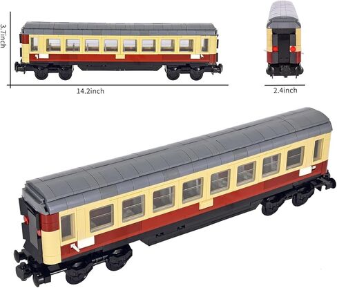 Train Building Block Rail Car Kit Single Carriage Expansion, Compatible with All Major Brands for MOC Trains in Saudi Arabia