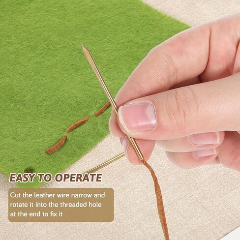2 Pcs Sewing Leather Needles, Metal Single Hole Leather Rope Woven Needle, Single Prong Lacing Needles, Manual Lacing Threading Prong Steel Needle for Leathering Craft (Hole Diameter 0.2cm, 2.2 Inch) in Kuwait