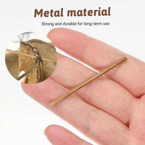 2 Pcs Sewing Leather Needles, Metal Single Hole Leather Rope Woven Needle, Single Prong Lacing Needles, Manual Lacing Threading Prong Steel Needle for Leathering Craft (Hole Diameter 0.2cm, 2.2 Inch) in Kuwait
