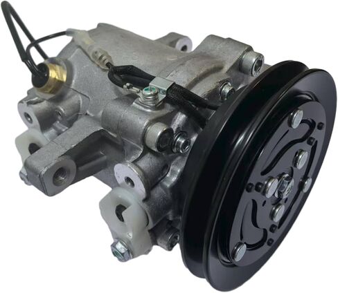 12V SV07E 1PK 111mm A/C Compressor w/Black Plug RD451-93900 447280-3081 Compatible with Kubota SSV65C SVL90C KX040-4 U55 in Kuwait