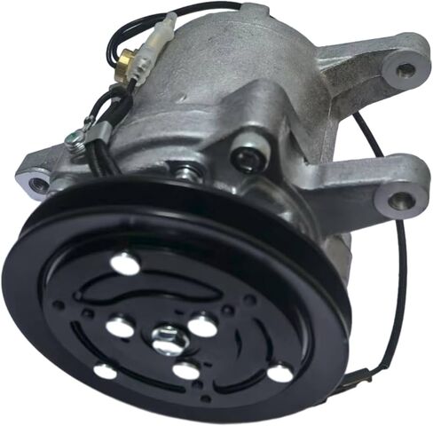12V SV07E 1PK 111mm A/C Compressor w/Black Plug RD451-93900 447280-3081 Compatible with Kubota SSV65C SVL90C KX040-4 U55 in Kuwait