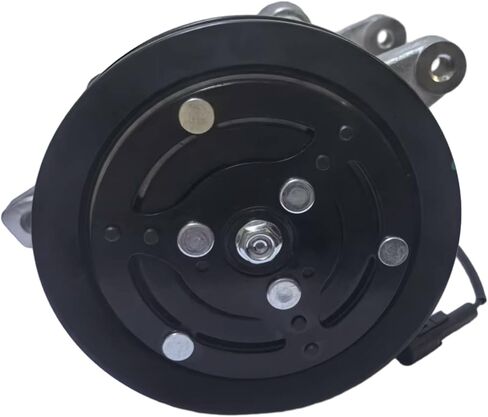 12V SV07E 1PK 111mm A/C Compressor w/Black Plug RD451-93900 447280-3081 Compatible with Kubota SSV65C SVL90C KX040-4 U55 in Kuwait