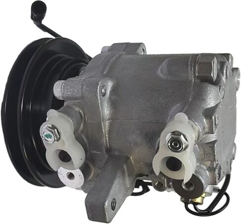 12V SV07E 1PK 111mm A/C Compressor w/Black Plug RD451-93900 447280-3081 Compatible with Kubota SSV65C SVL90C KX040-4 U55 in Kuwait