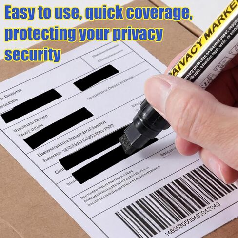 6Pcs Secure Marker Redacting Pen Identity Theft Protector Privacy Protection Stick Security Redaction Marker Pen for Blacks Out Private Information Sensitive Documents Mailing Addresses in Saudi Arabia