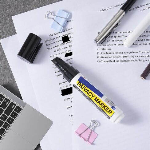6Pcs Secure Marker Redacting Pen Identity Theft Protector Privacy Protection Stick Security Redaction Marker Pen for Blacks Out Private Information Sensitive Documents Mailing Addresses in Saudi Arabia