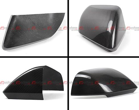 Full Carbon Fiber OE Style Add-on Side Mirror Covers Caps Compatible With 2024-2026 Ford Mustang With LED Turn Signal Light in Kuwait