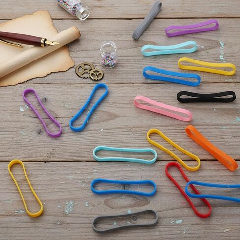 50PCS Colorful Silicone Rubber Bands, 3In Elastic Rubber Wrapping Bands for Books, Cook Box Packaging, Office Supplies (Standard Elastic) in Kuwait