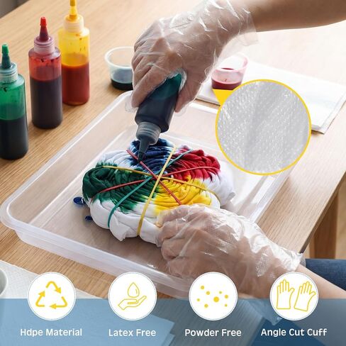 100 Pcs Rubber Bands Kit for Tie Dye Projects Craft Project Colorful Elastic Rubber Band with 100 Pairs Gloves 100 Sealed Bags for Office Supplies Tie Dye Accessories in Kuwait