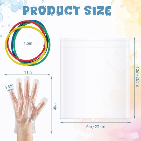 100 Pcs Rubber Bands Kit for Tie Dye Projects Craft Project Colorful Elastic Rubber Band with 100 Pairs Gloves 100 Sealed Bags for Office Supplies Tie Dye Accessories in Kuwait