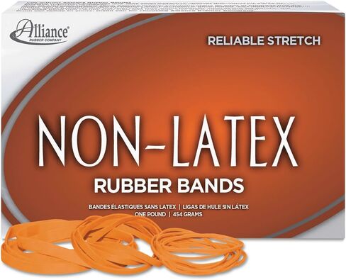 Alliance 37196 Non-Latex Rubber Bands, Sz. 19, Orange, 3-1/2 x 1/16, 1440 Bands/1lb Box in Saudi Arabia