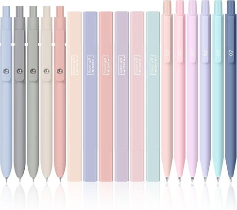 Gueevin 17 Pcs Aesthetic Highlighters Gel Pens and Mechanical Pencils Set Morandi Ink and Dual Tip Highlighters Smooth Writing Pens for Bible Journal Planner Office Supplies in Kuwait