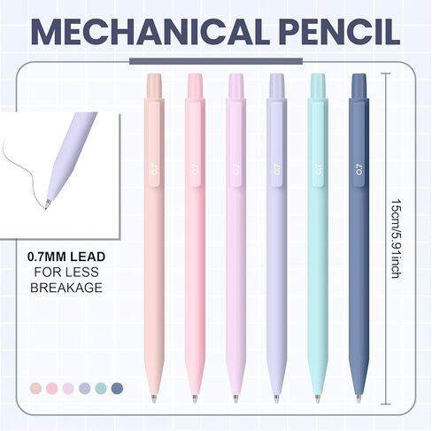 Gueevin 17 Pcs Aesthetic Highlighters Gel Pens and Mechanical Pencils Set Morandi Ink and Dual Tip Highlighters Smooth Writing Pens for Bible Journal Planner Office Supplies in Kuwait