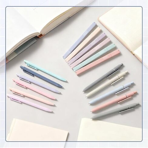 Gueevin 17 Pcs Aesthetic Highlighters Gel Pens and Mechanical Pencils Set Morandi Ink and Dual Tip Highlighters Smooth Writing Pens for Bible Journal Planner Office Supplies in Kuwait