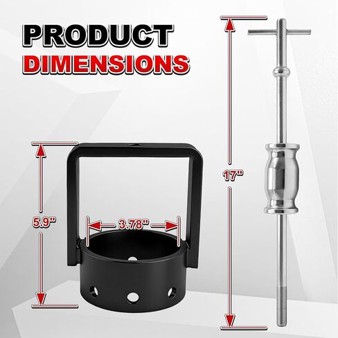 3.75" CV Axle Removal Tool Kit, Heavy-Duty CV Axle Puller with Slide Hammer, Reinforced Axle Shaft & CV Joint Puller for Cars, Trucks, ATV & UTV, Easy Driveshaft Removal in Saudi Arabia