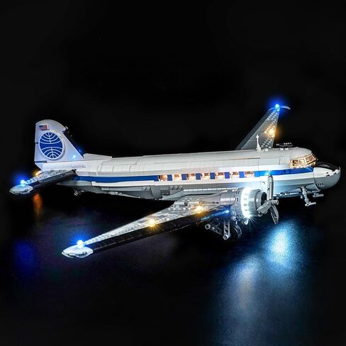 مصابيح LED BrickBling متوافقة مع طائرة Lego Douglas DC-3 PAN AM، مجموعة إضاءة إبداعية متوافقة مع Lego 11378 (الأضواء فقط، لا تأتي مع الطراز) (إضاءة الإصدار الكلاسيكي) in Kuwait
