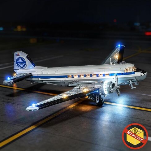 مصابيح LED BrickBling متوافقة مع طائرة Lego Douglas DC-3 PAN AM، مجموعة إضاءة إبداعية متوافقة مع Lego 11378 (الأضواء فقط، لا تأتي مع الطراز) (إضاءة الإصدار الكلاسيكي) in Kuwait