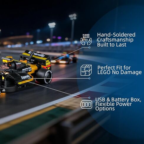 YEABRICKS LED Light for Lego-77252 Speed ​​Champions APXGP Team Race Car من F1 نموذج مكعبات بناء الفيلم (مجموعة البناء غير متضمنة) in Kuwait