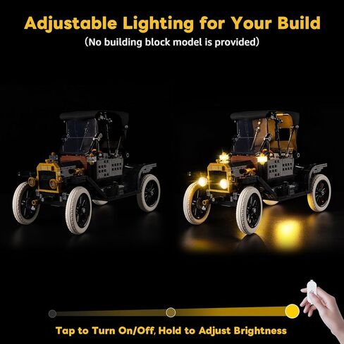 Kyglaring LED Light Kit Compatible with Lego The Ford Model T 11376 Building Blocks, Upgrade Touch Control & Dimming, Lighting Accessories for Lego 11376 Model Set, Lights Only, Touch Version in Kuwait