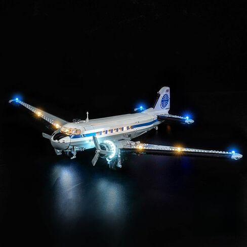 مصابيح LED BrickBling متوافقة مع طائرة Lego Douglas DC-3 PAN AM، مجموعة إضاءة إبداعية متوافقة مع Lego 11378 (الأضواء فقط، لا تأتي مع الطراز) (إضاءة الإصدار الكلاسيكي) in Kuwait