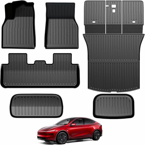 Floor Mats for 2026 2025 Tesla Model Y Juniper Standard, Full Coverage All Weather Floor Mat Cargo Liner Trunk Mat Frunk Backrest Mats Accessories (Standard Models Only) in Saudi Arabia