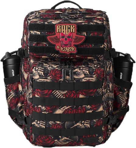 WOLFpak 45L Athletic Gym Backpack (Rock & Reaper) Durable 1000D Waterproof Oxford Material with MOLLE Webbing, Laptop Pocket & Dual Cup Holders, Durable Fitness/Travel/Military Daypack in Saudi Arabia