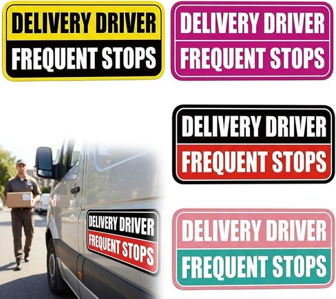 Set of 4 Magnetic Car DecalsDelivery Driver Magnet for Car, USPS Magnetic Car Signs, Mail Carrier Accessories, Vehicle Stickers for Professional Delivery Services in Saudi Arabia
