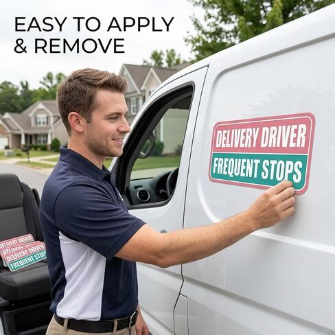 Set of 4 Magnetic Car DecalsDelivery Driver Magnet for Car, USPS Magnetic Car Signs, Mail Carrier Accessories, Vehicle Stickers for Professional Delivery Services in Saudi Arabia