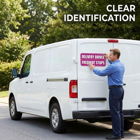Set of 4 Magnetic Car DecalsDelivery Driver Magnet for Car, USPS Magnetic Car Signs, Mail Carrier Accessories, Vehicle Stickers for Professional Delivery Services in Saudi Arabia