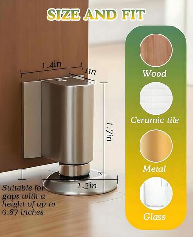 2 Pack Magnetic Door Stopper Wedge Catch, Heavy Duty Windproof Keep Door Open Holder, No Drill Invisible Floor Mounted Doorstops in Saudi Arabia