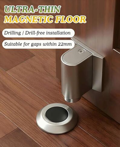 2 Pack Magnetic Door Stopper Wedge Catch, Heavy Duty Windproof Keep Door Open Holder, No Drill Invisible Floor Mounted Doorstops in Saudi Arabia