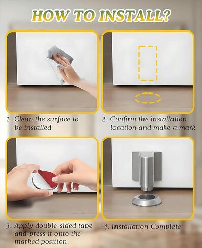 2 Pack Magnetic Door Stopper Wedge Catch, Heavy Duty Windproof Keep Door Open Holder, No Drill Invisible Floor Mounted Doorstops in Saudi Arabia