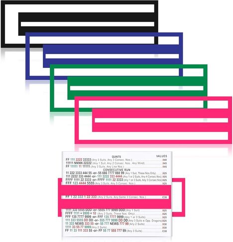 Seenelling 4 Pcs Mahjong Line Reader Clip for Mahjong Card Line Finder Strips Guide Accessories Rules Helper and Gifts for Beginners Players Travel Parties Game Nights (Classic Color) in Kuwait