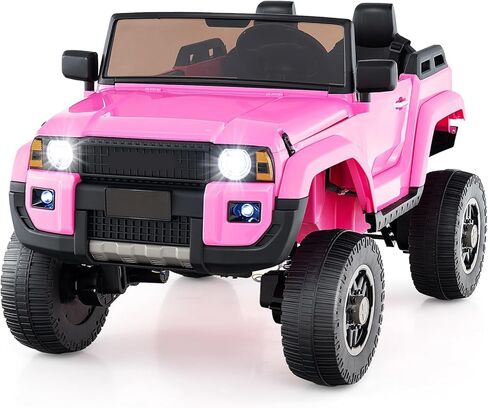 Licensed Toyota LC250 24V 2 Seater Kids Ride on Truck by INFANS, 2WD/4WD Battery Powered Vehicle Toddler Powerful Car with Remote Control, Music, USB, MP3 for 3+ Boys Girls (Black) in Kuwait