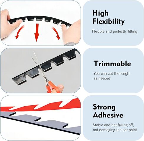 8PCS Bumper Scrape Guard for Cars, Anti-Scratch Front Bumper Guard, Compatible with Lowered Sport Cars or Luxury Cars, Front Lip Splitter Scrape Guard Skid, Bumper Protector Sticker in Kuwait